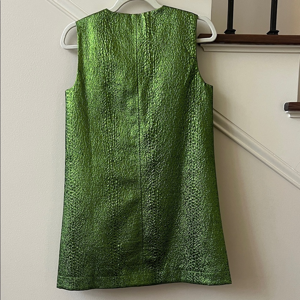 Simon Miller Fountain Metallic Green Colorblock Mini Dress XS - Picture 4 of 5